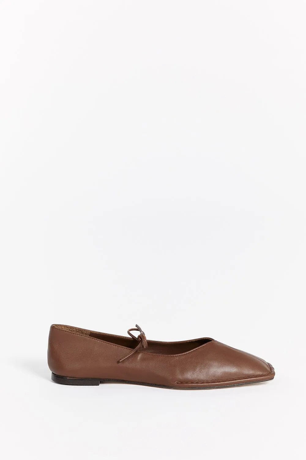 ALOHAS SWAY CHESTNUT LEATHER FLAT