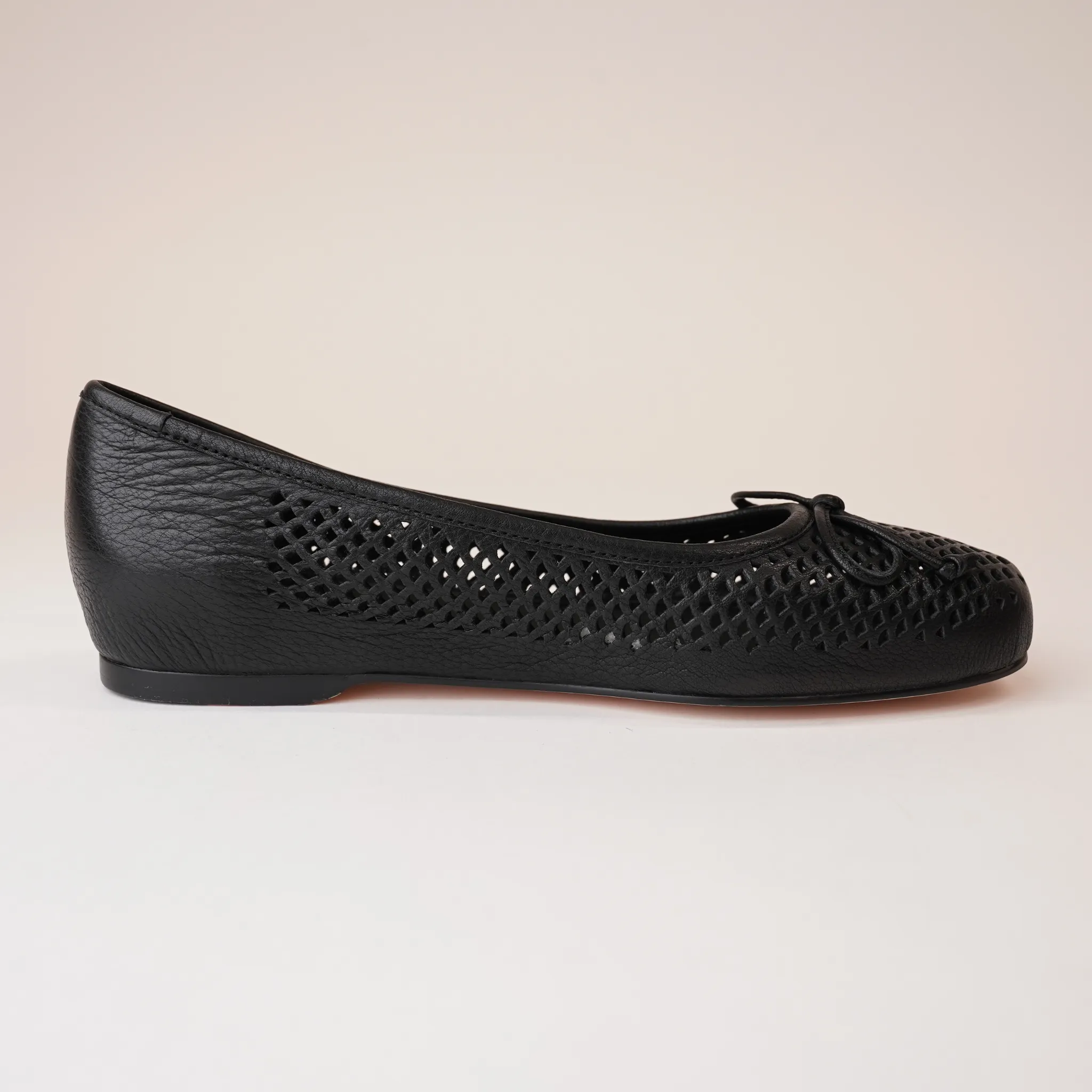 Appso Black Leather Ballet Flats