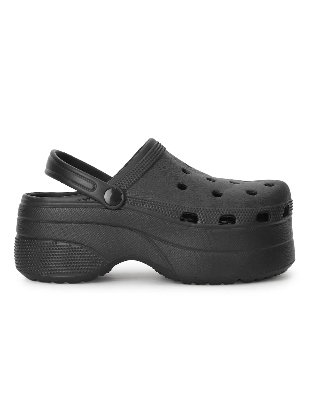 Black PU Slip-On Croc Flats (TC-RS3581-BLK)