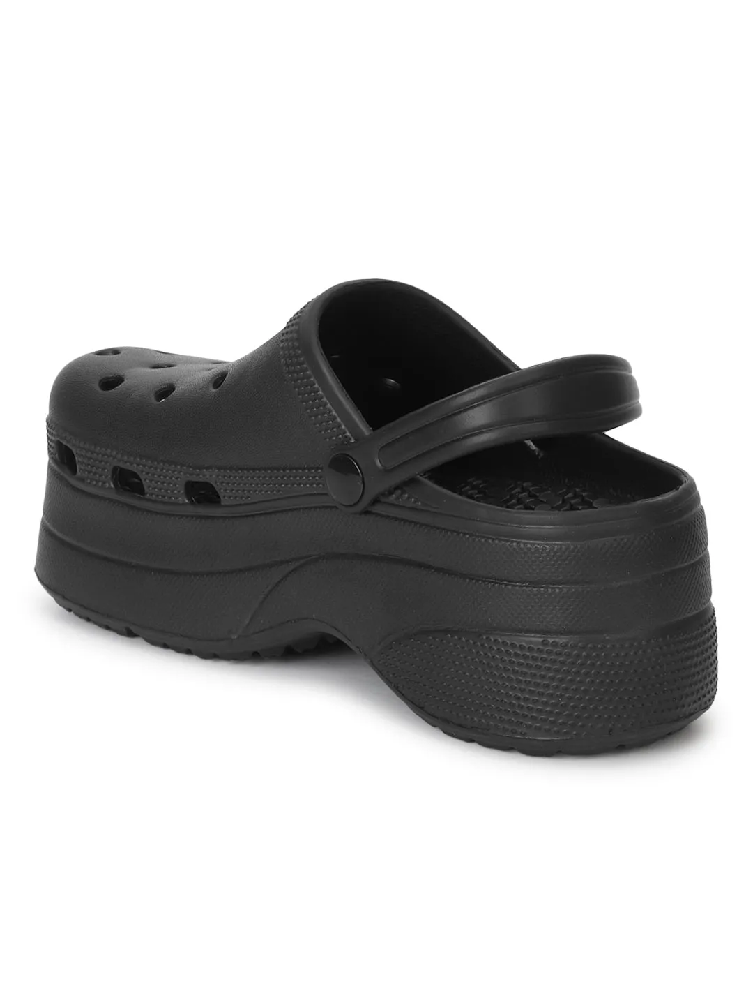 Black PU Slip-On Croc Flats (TC-RS3581-BLK)