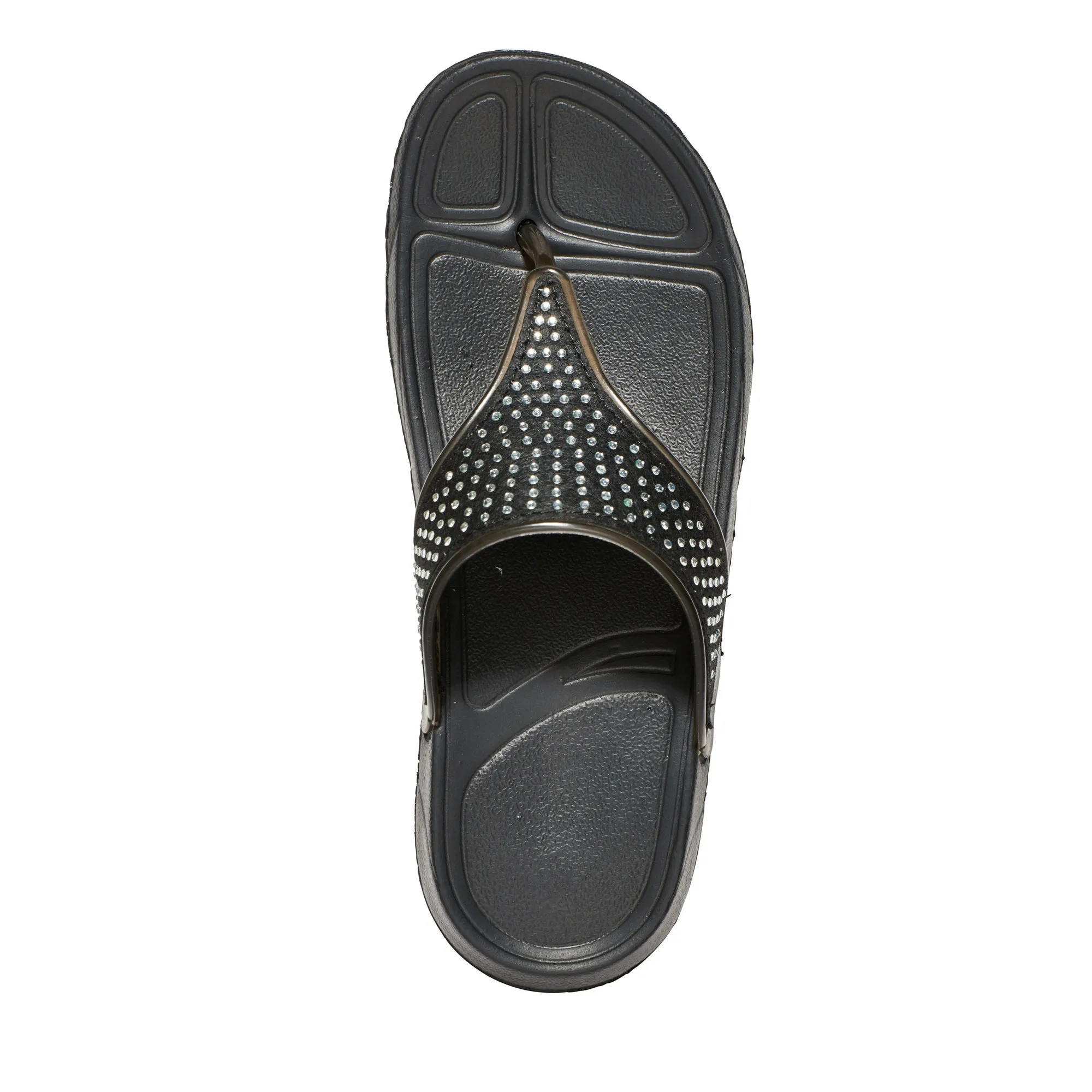 Black T-Bar Diamonte Sandals