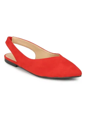 Blush Red Micro Back Strap Slip-On Flats