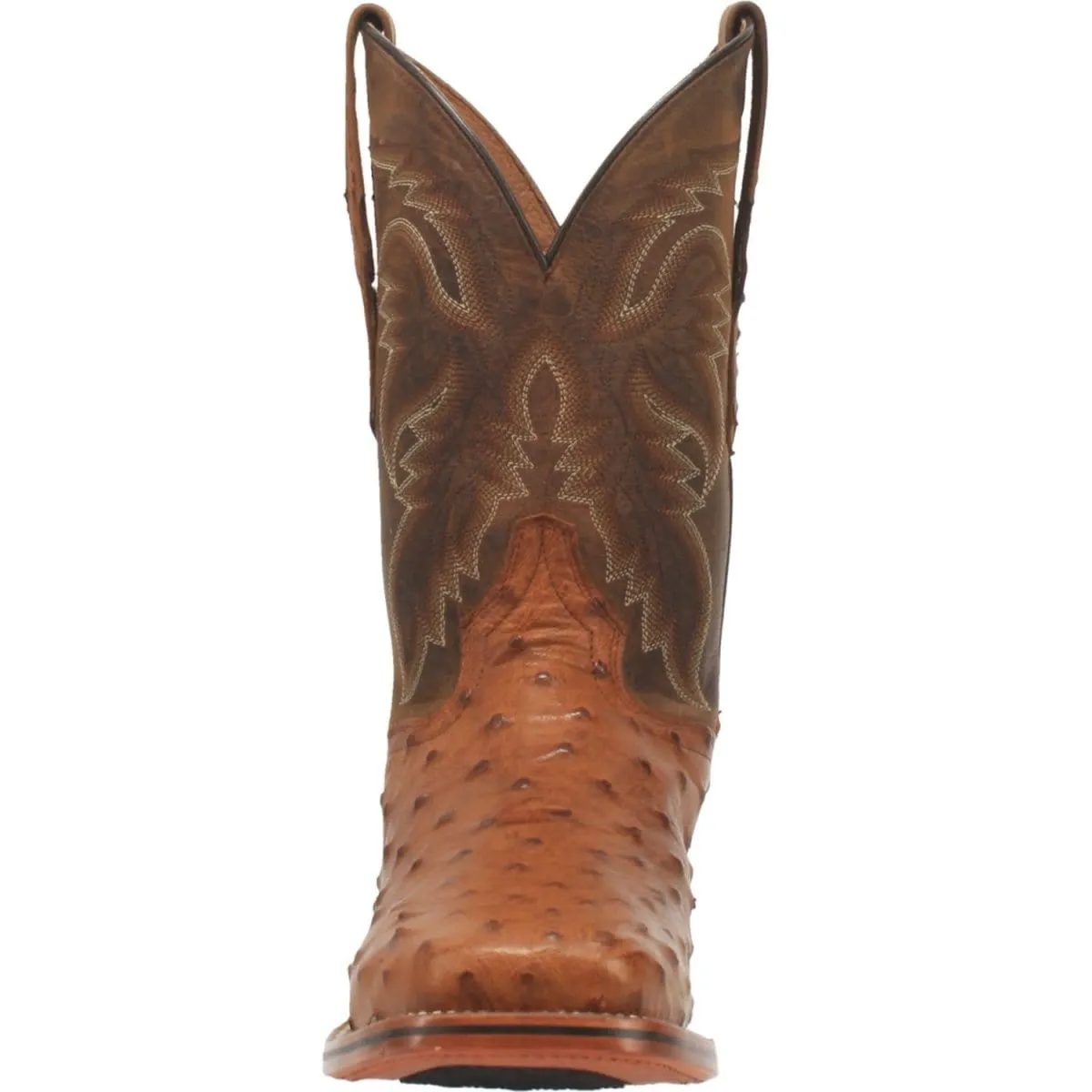 Dan Post Men's Alamosa Full Quill Ostrich Square Toe Boots - Bay Apache