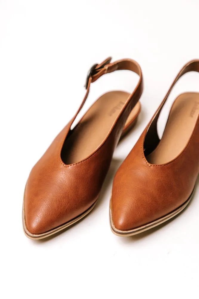 Delta Pointed Flats in Camel - FINAL SALE