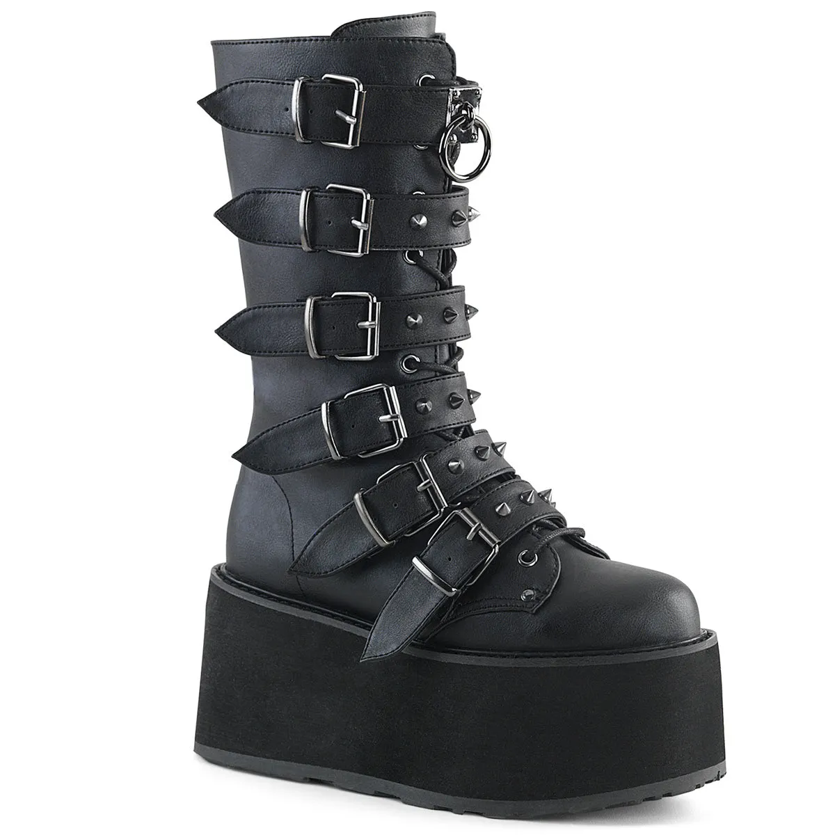 Demonia Damned-225 Studded Buckle Strap Boot