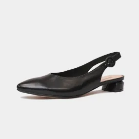 Fotini Black Leather Flats