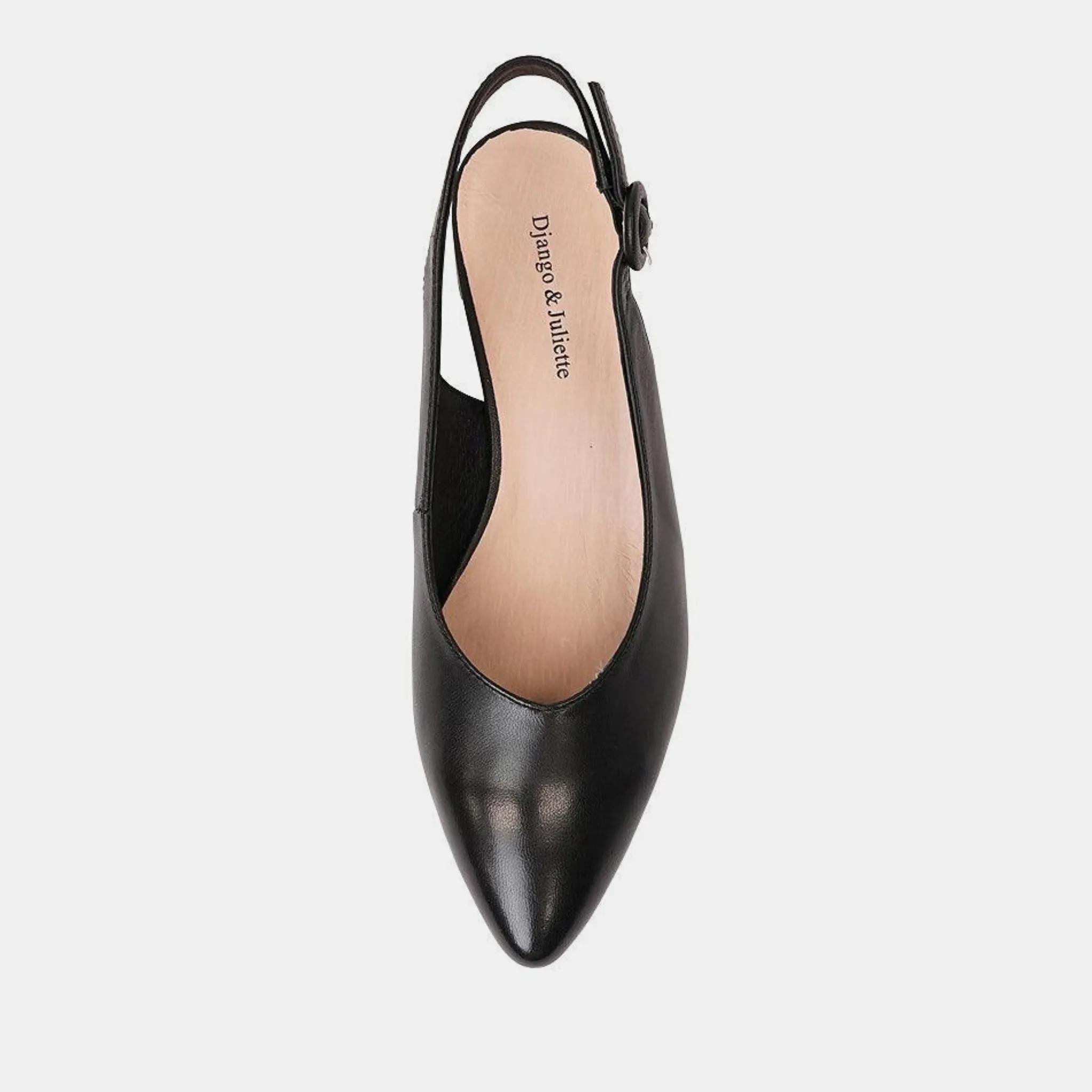 Fotini Black Leather Flats