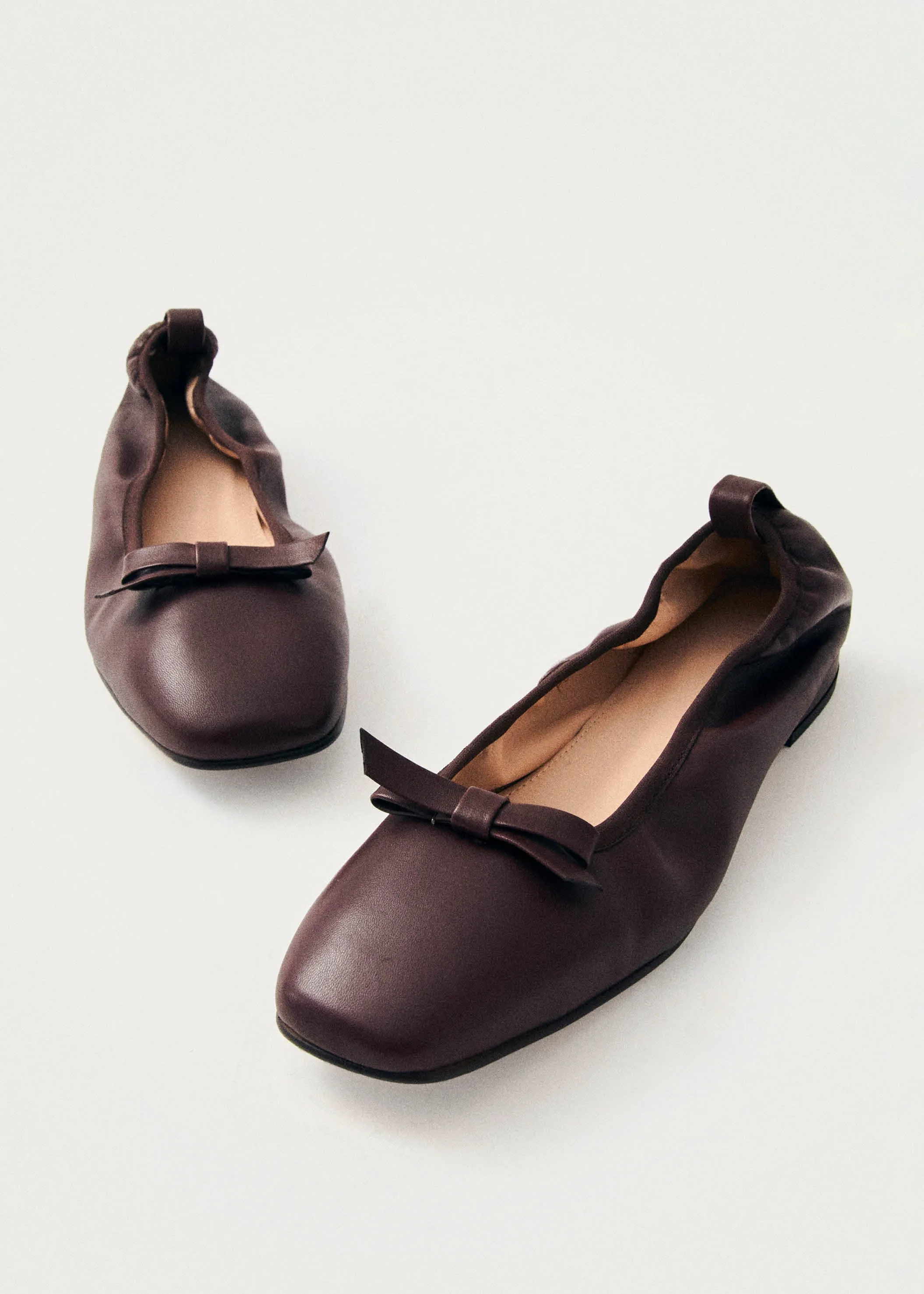 Freya Brown Leather Ballet Flats