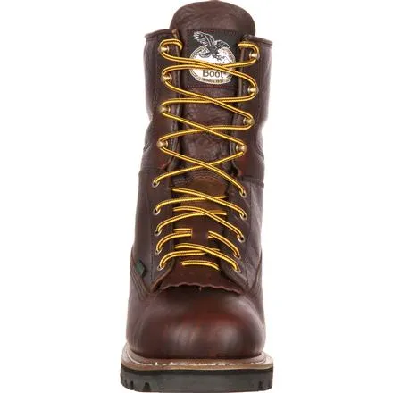 Georgia Men's 8" Waterproof Lace-to-Toe Work Boot - Chocolate G101