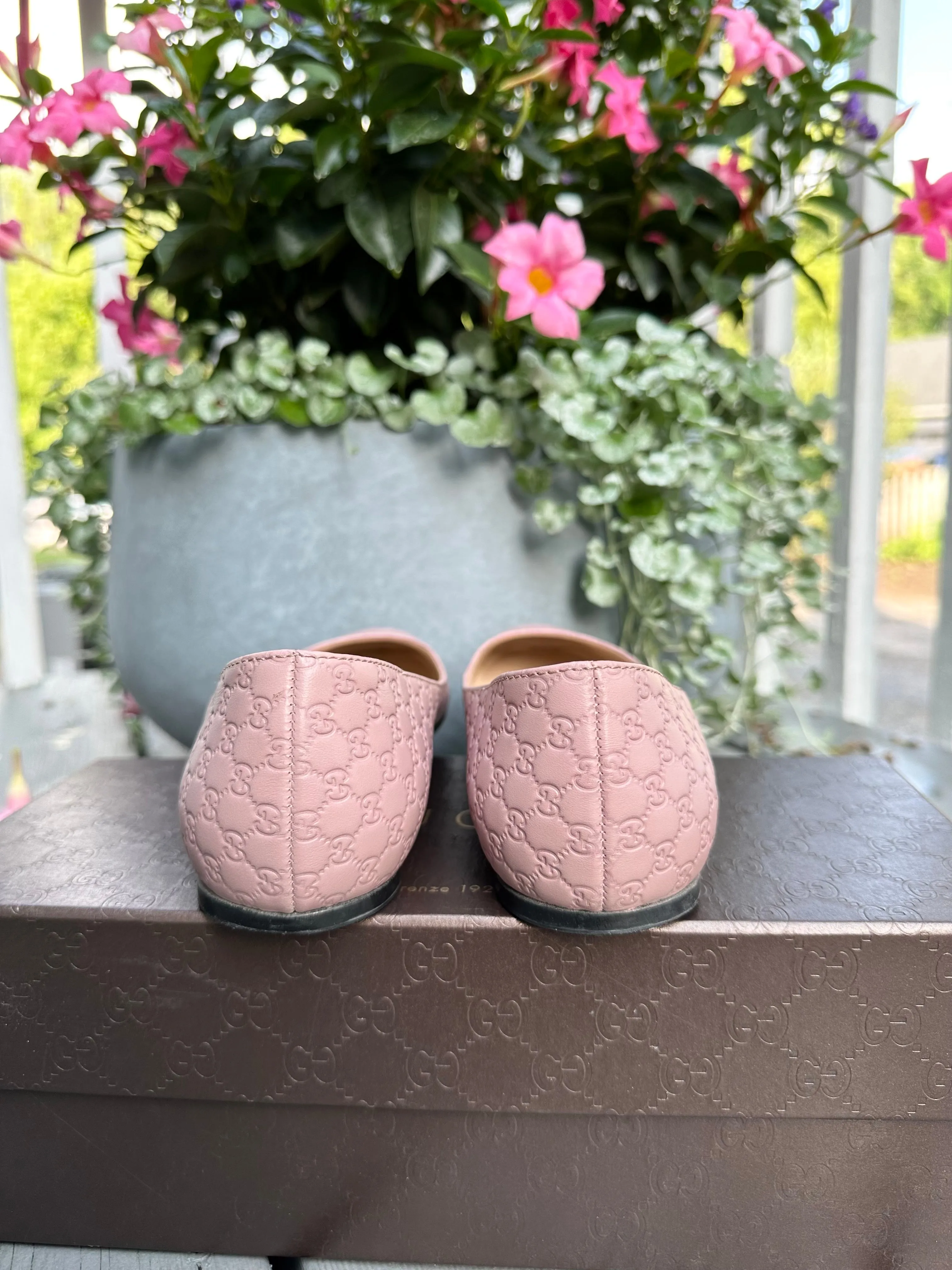 GUCCI Micro Guccissima Leather Ballet Flats