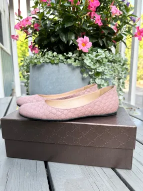 GUCCI Micro Guccissima Leather Ballet Flats