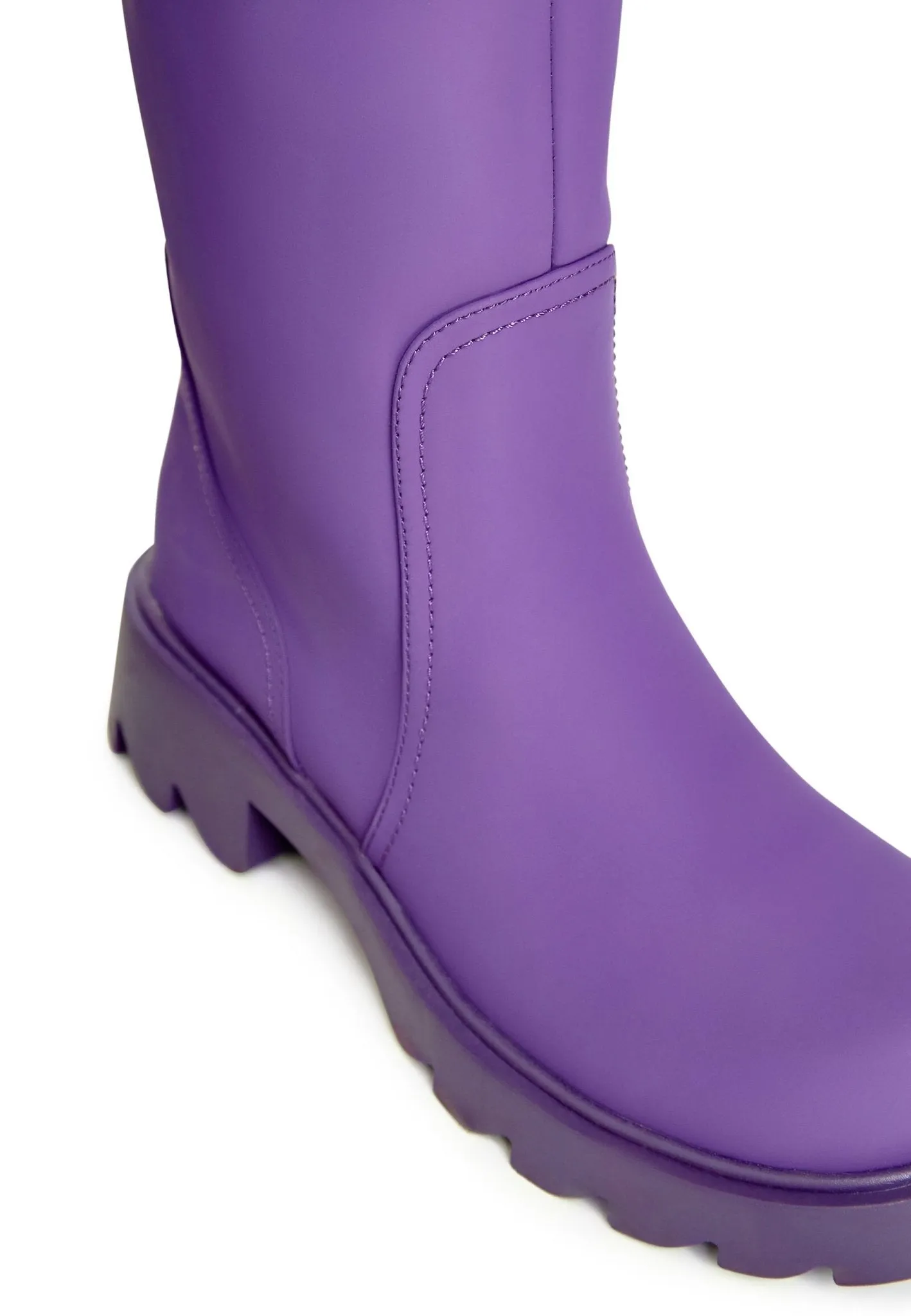 Knee-High Chunky Sole Boots - Purple