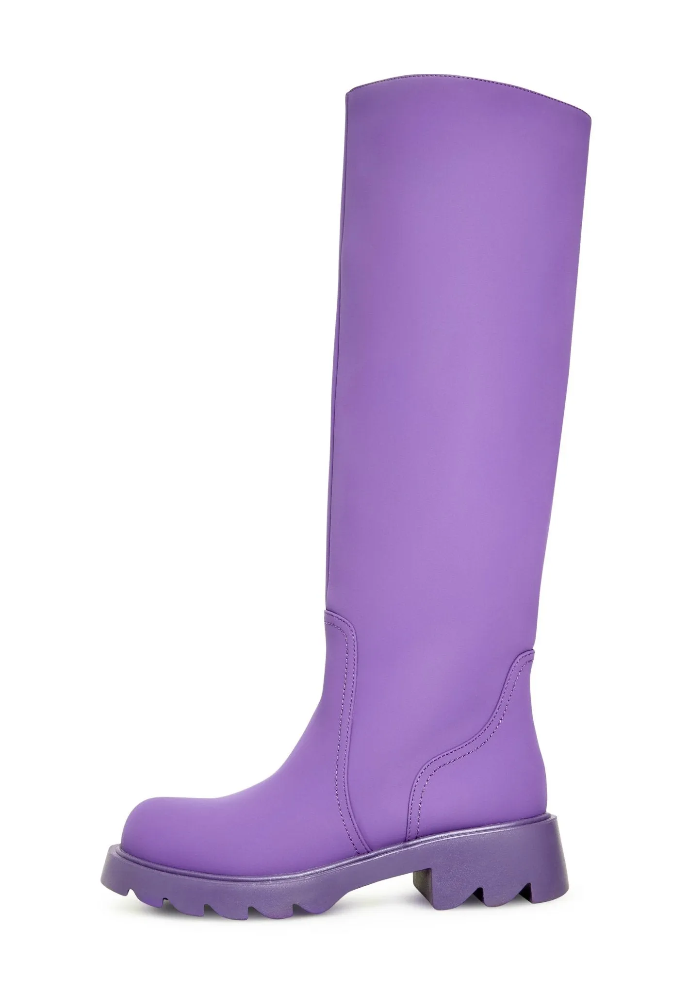 Knee-High Chunky Sole Boots - Purple