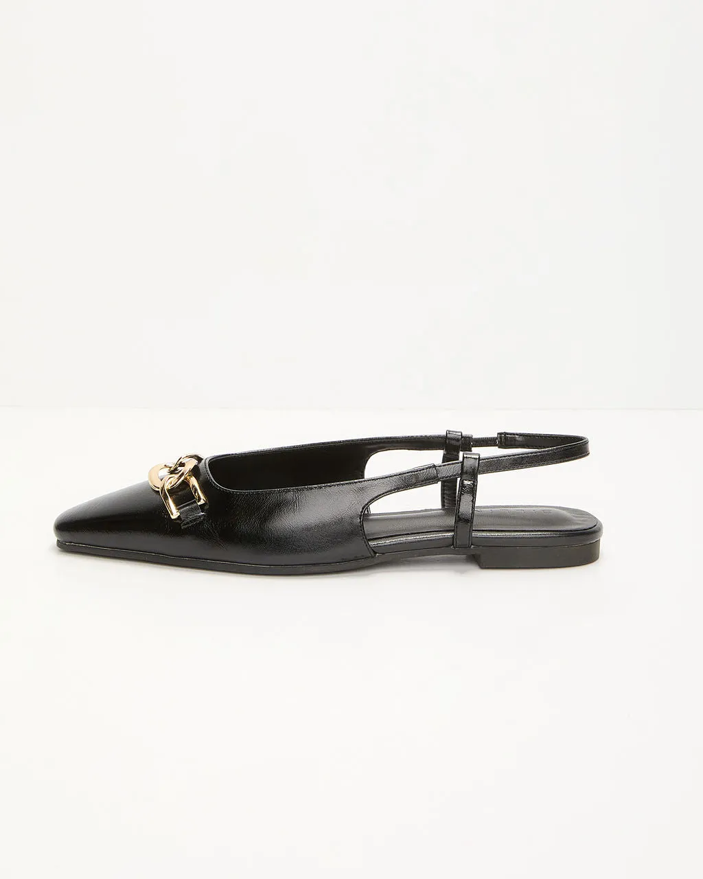 Lindley Slingback Chainlink Patent Leather Flats