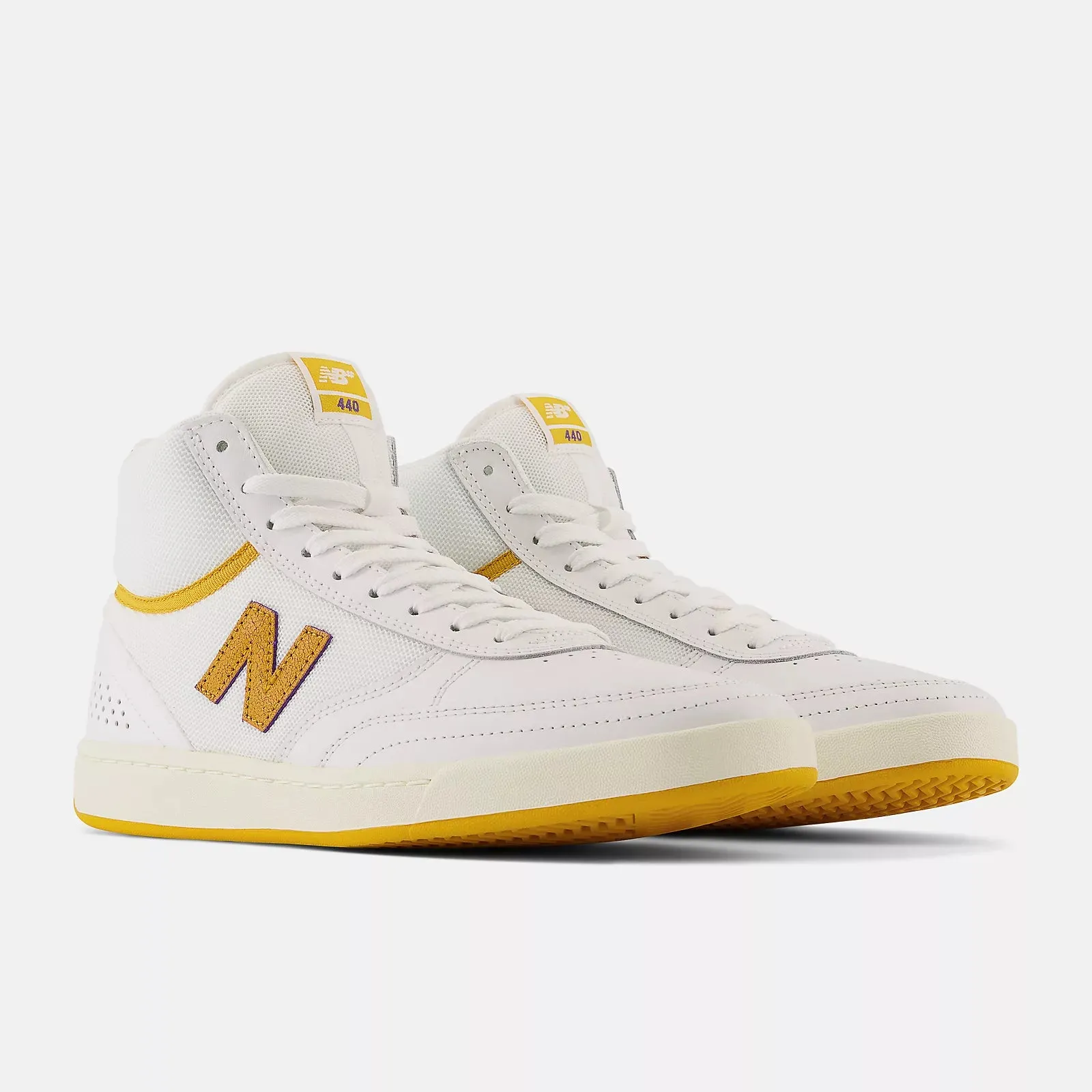 New Balance Numeric 440 High Skateboard Shoes - White/Yellow