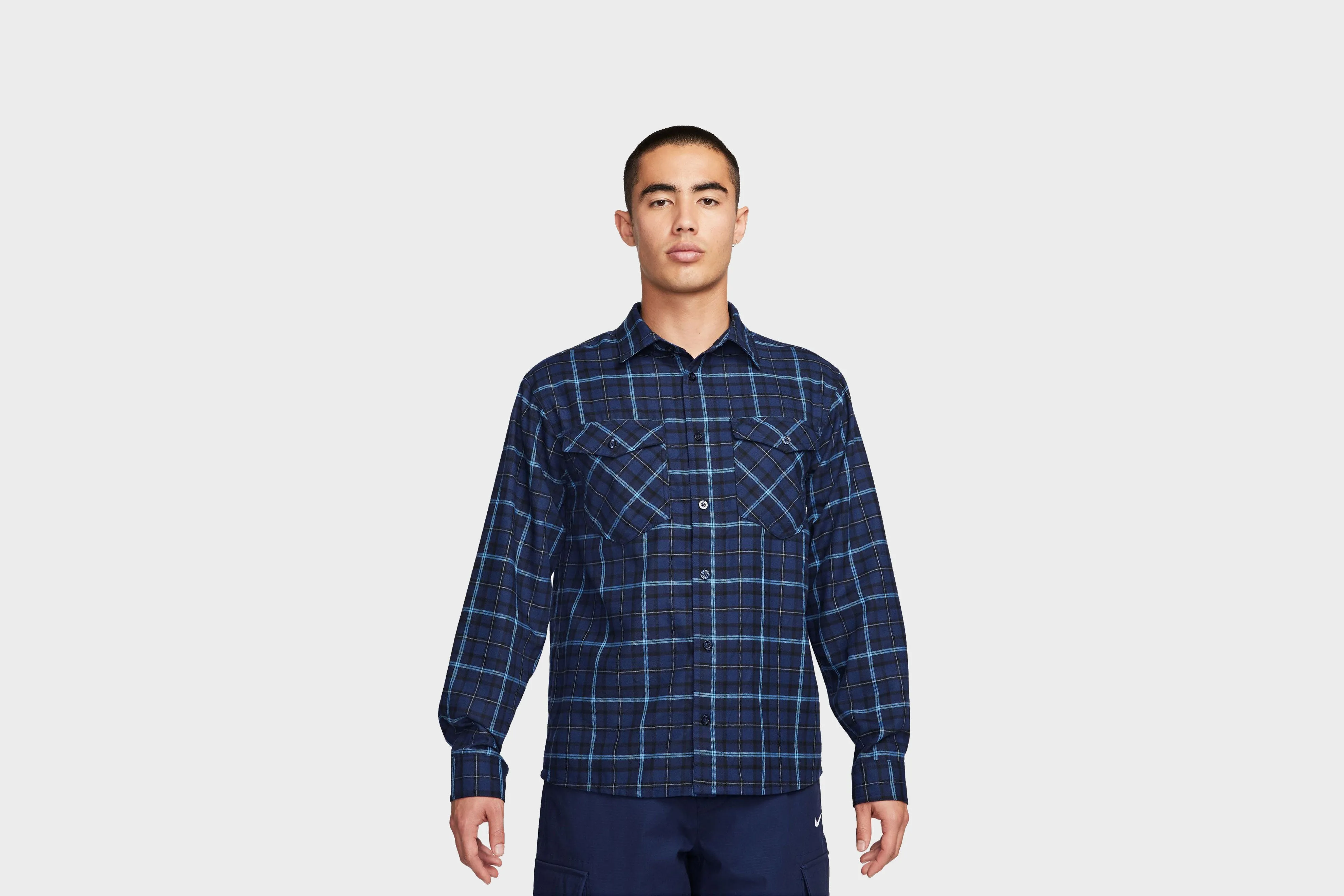 Nike SB Flannel Button-Up Shirt (Blue)