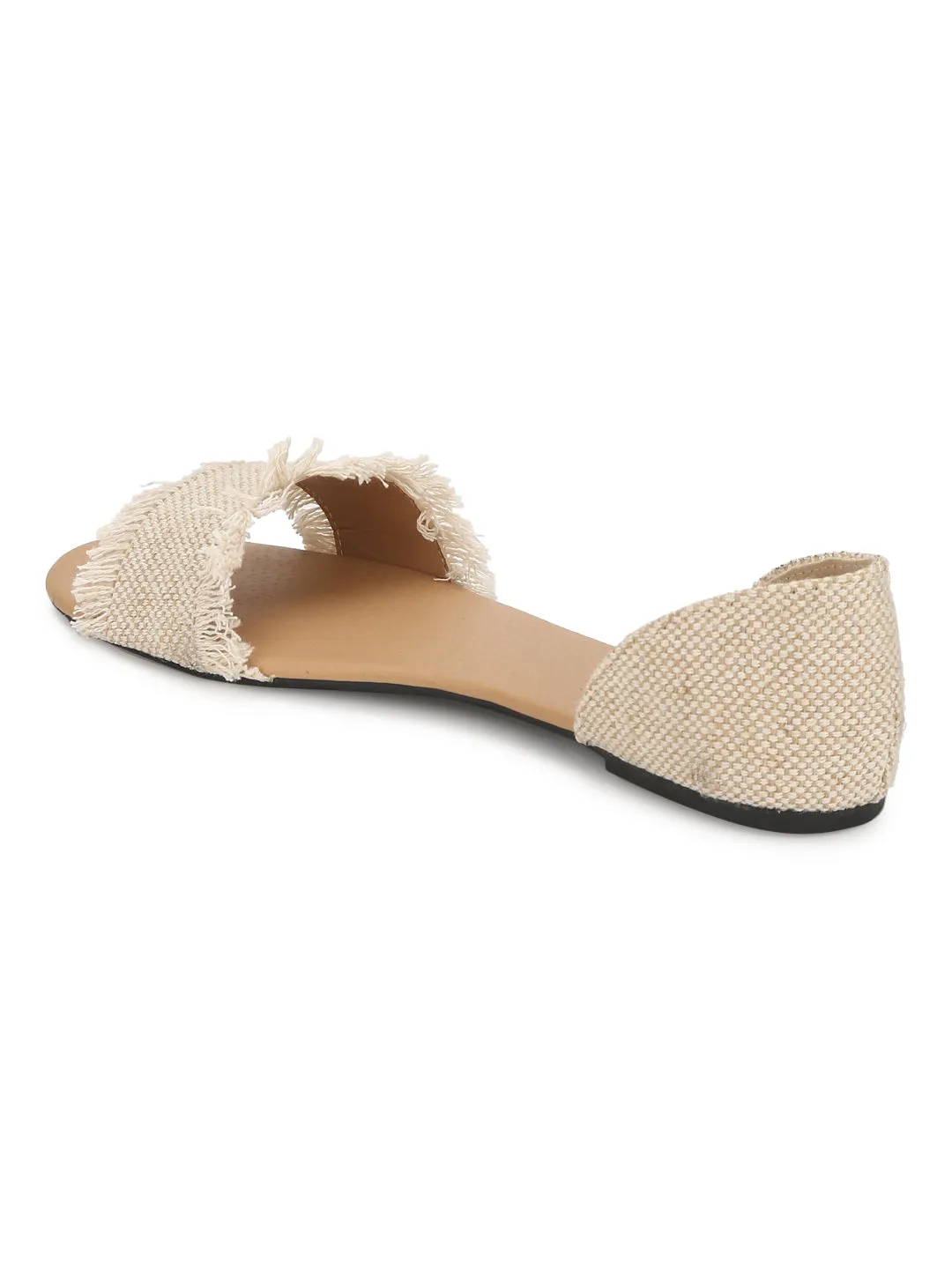 Nude D'orsay Slip-on Flats