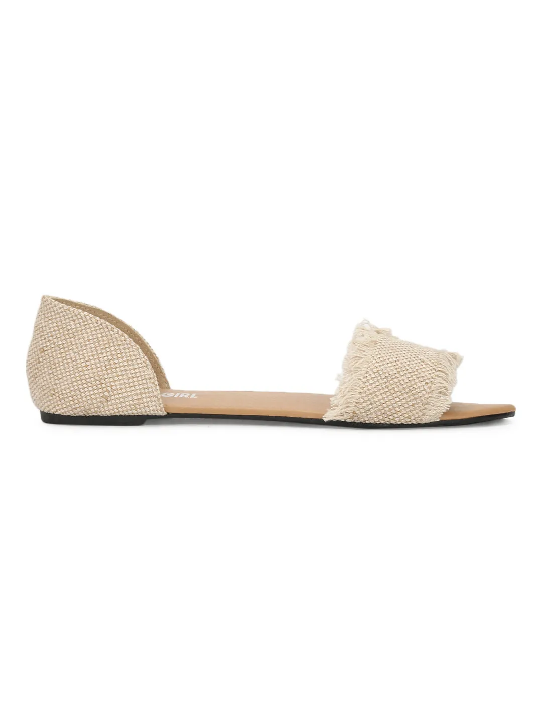 Nude D'orsay Slip-on Flats