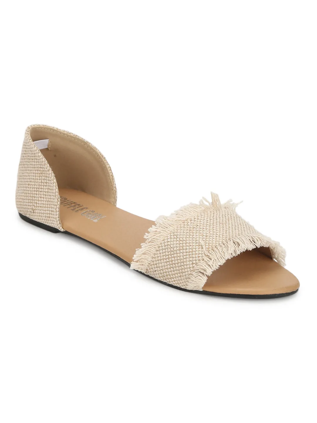 Nude D'orsay Slip-on Flats