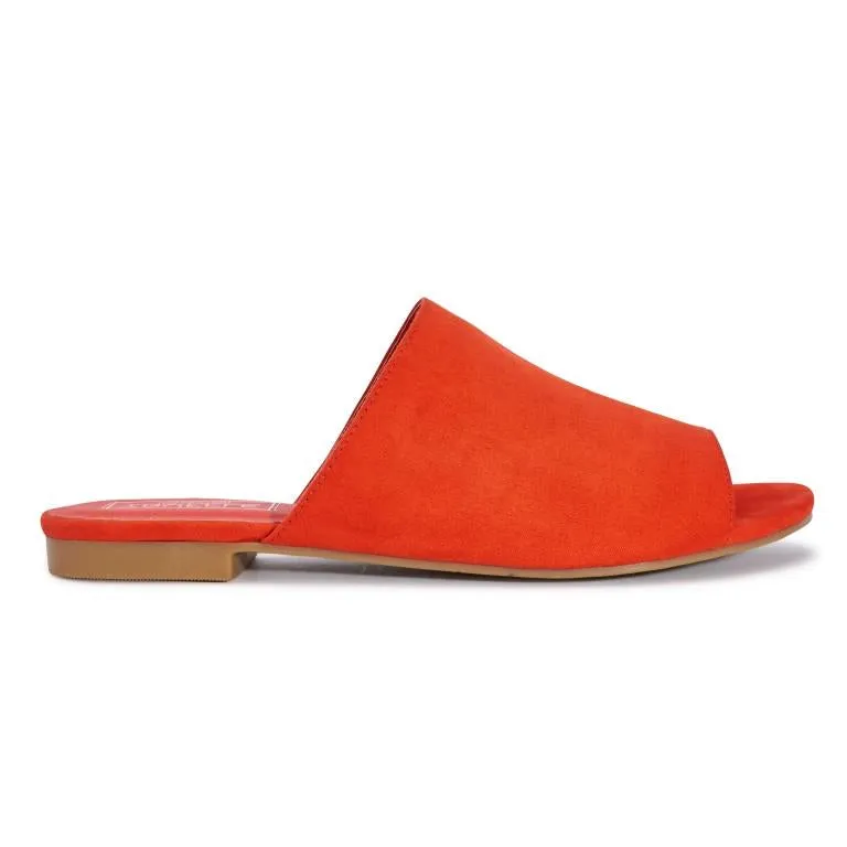 Orange Flat Mules