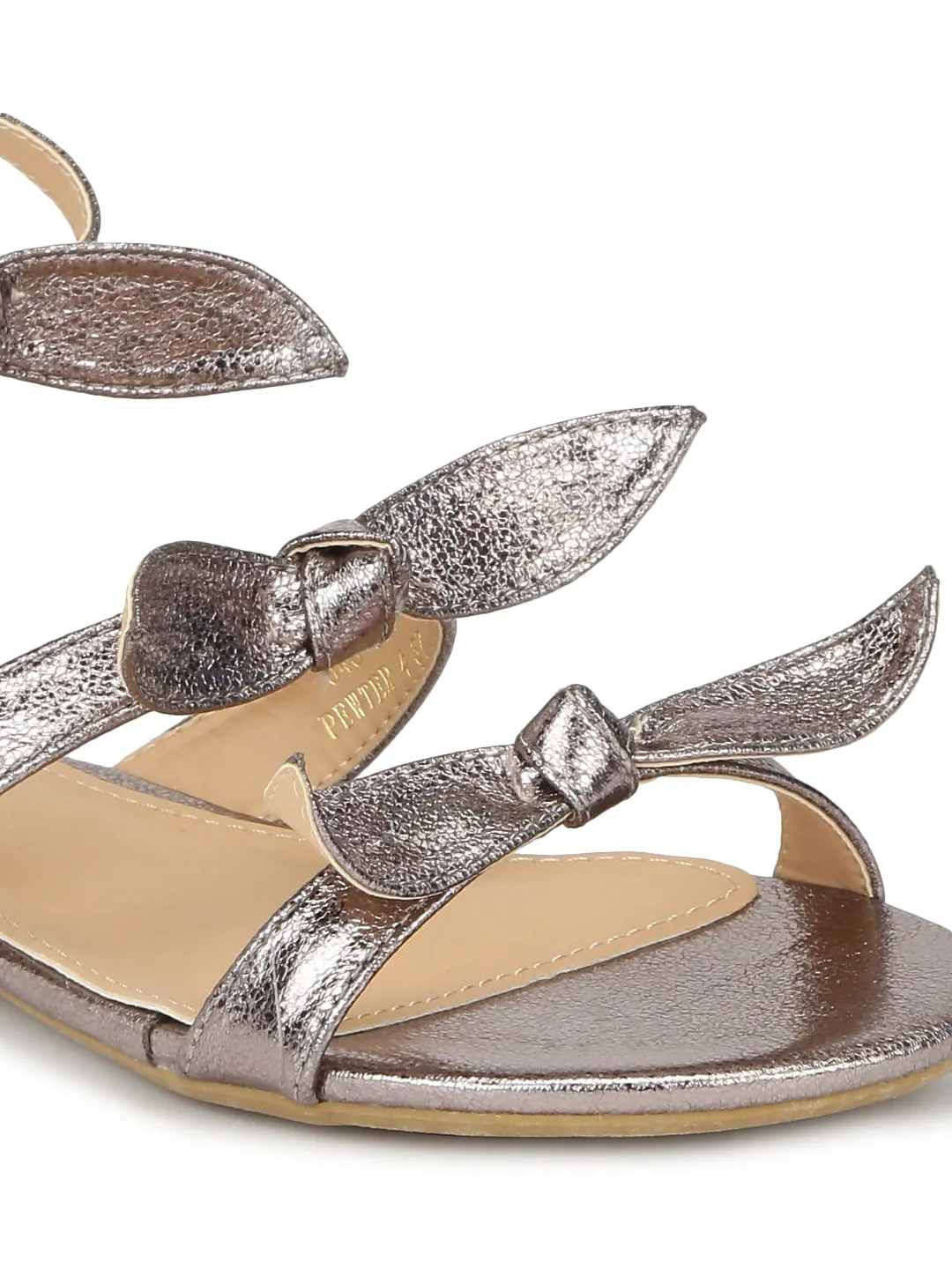 Pewter Double Strap Flats