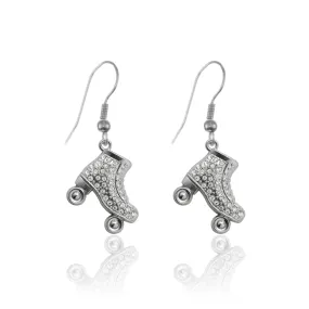 Silver Roller Skate Charm Dangle Earrings