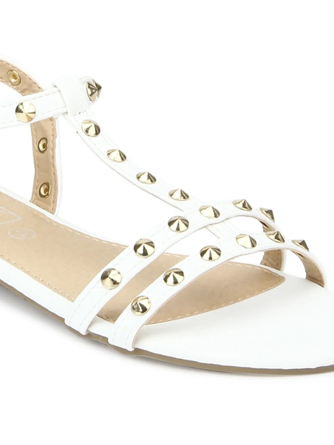 White Studded Slip-On Flats