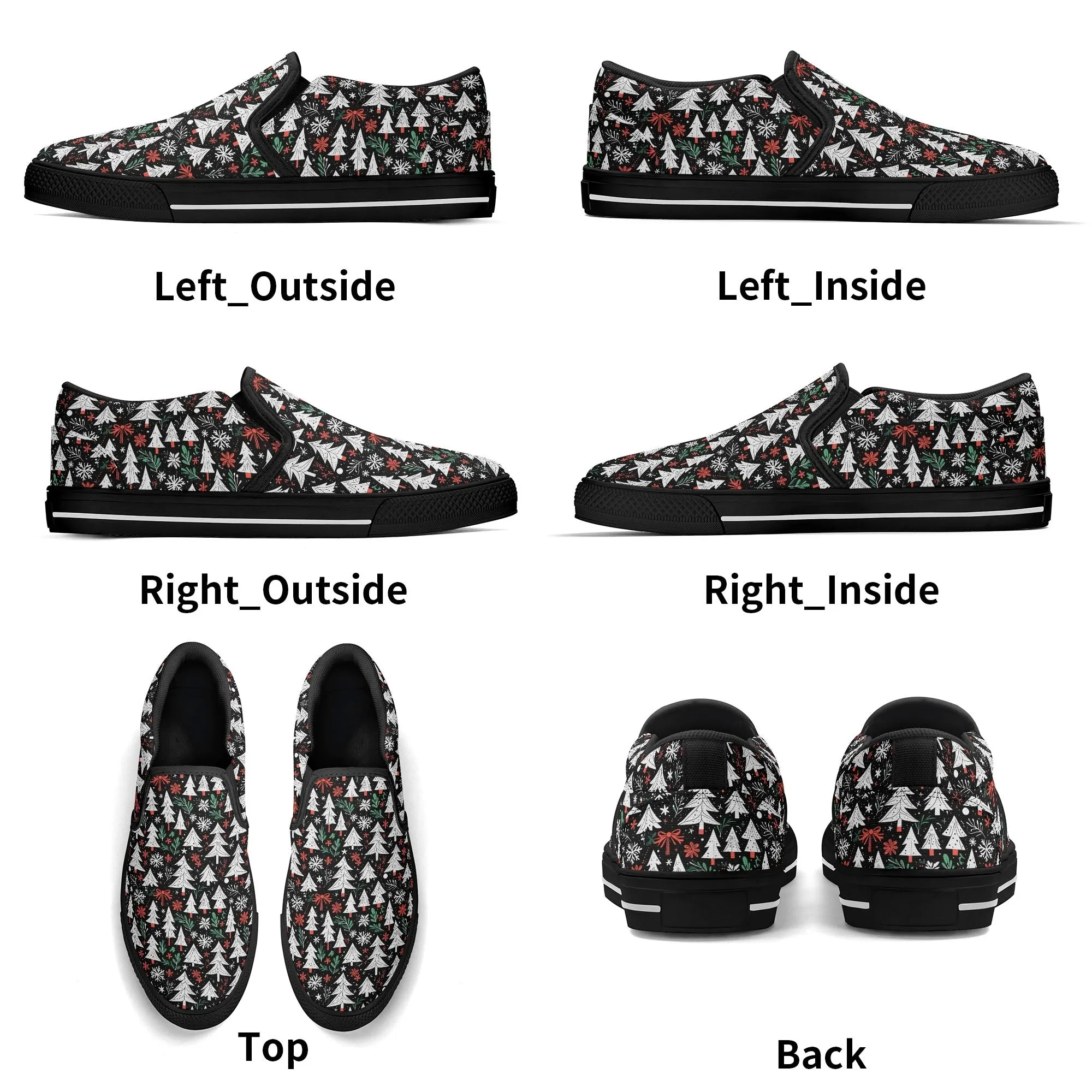 Womens Christmas Tree Rubber Slip On Shoes