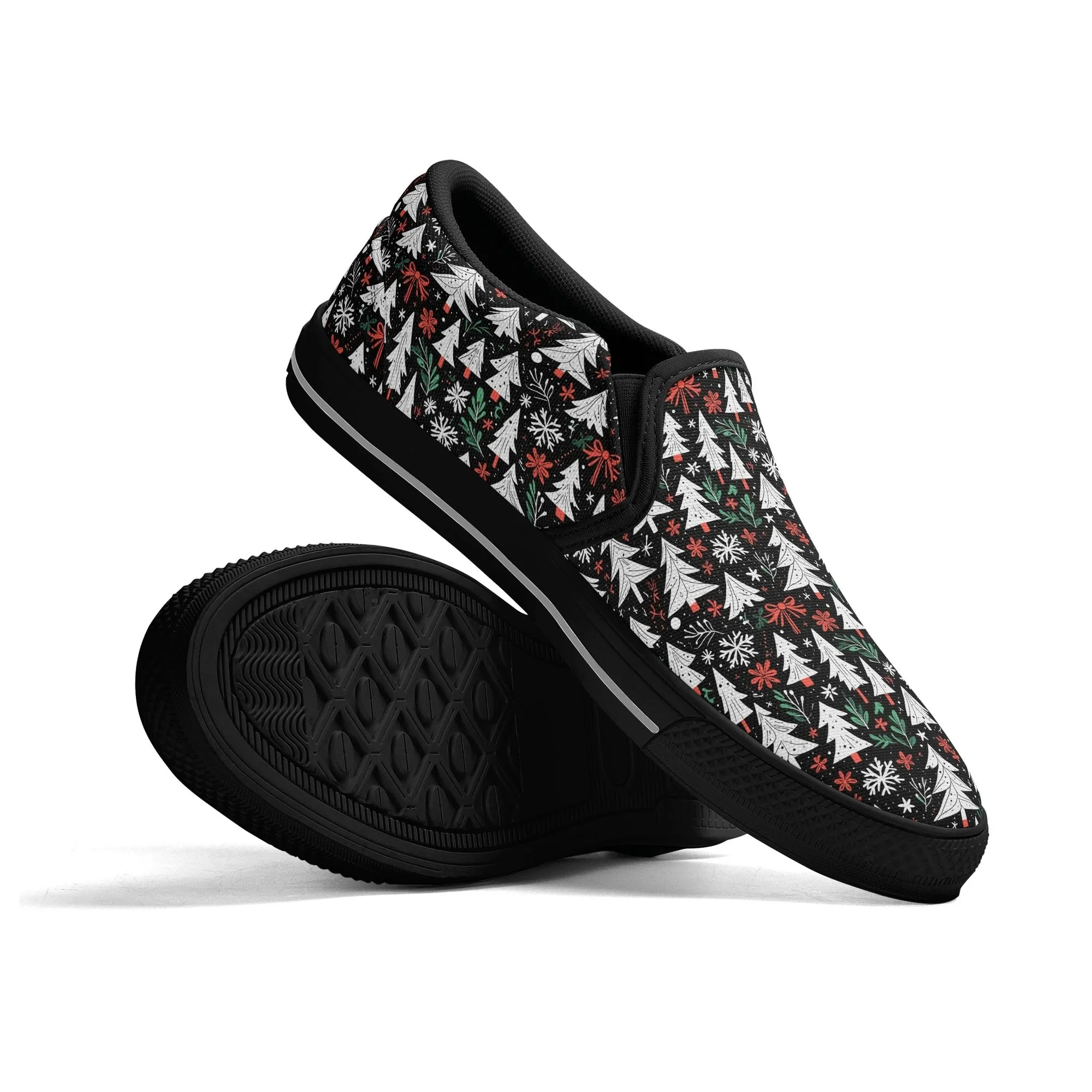 Womens Christmas Tree Rubber Slip On Shoes